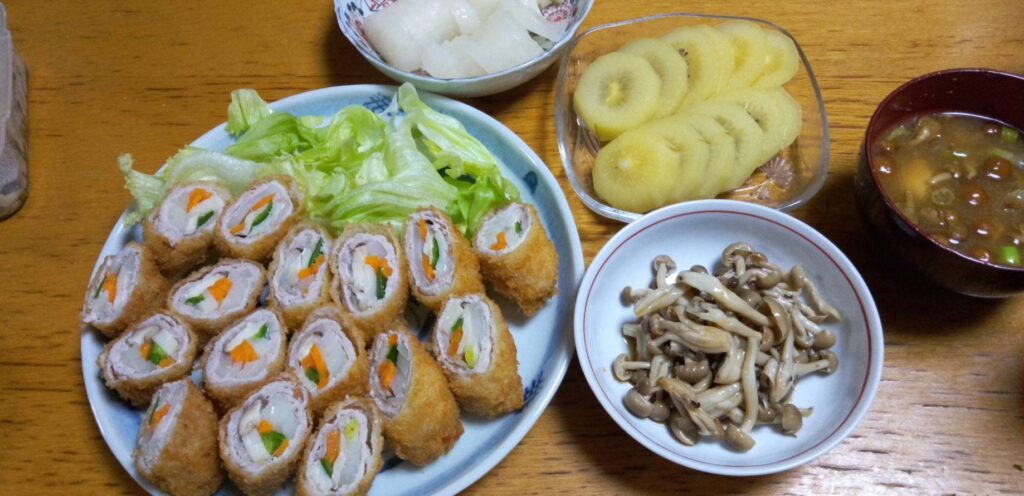 娘の希望の肉巻きを作った