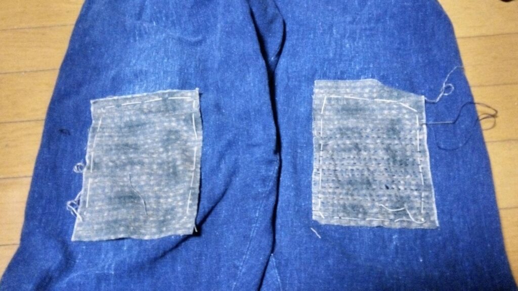 刺し子糸でチクチク