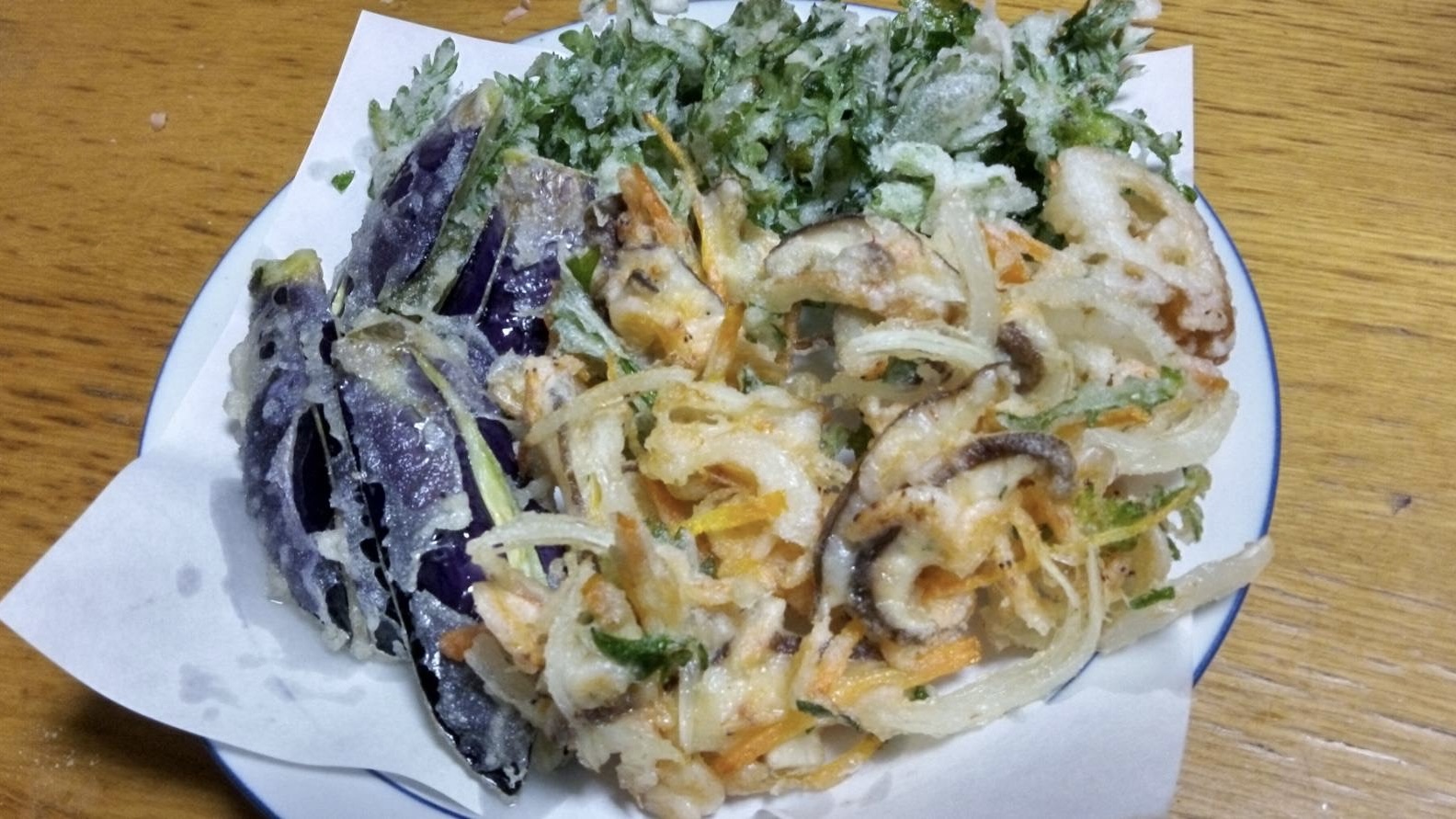 夕食はある物で天ぷらに