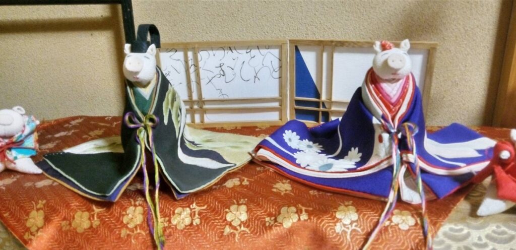 手創りのお内裏様を飾った