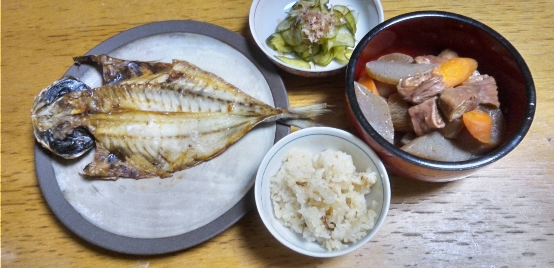 大きなアジの開き干し