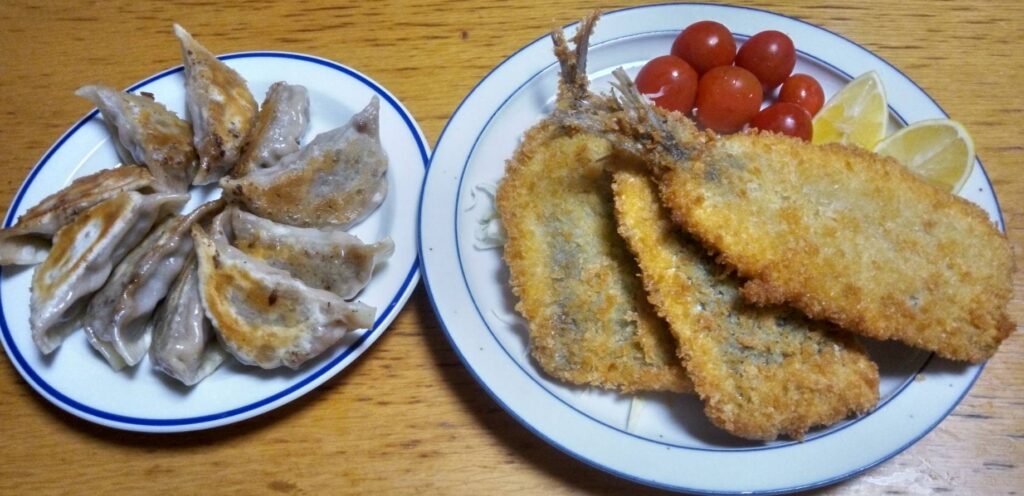昨夜ご飯はイワシのフライ