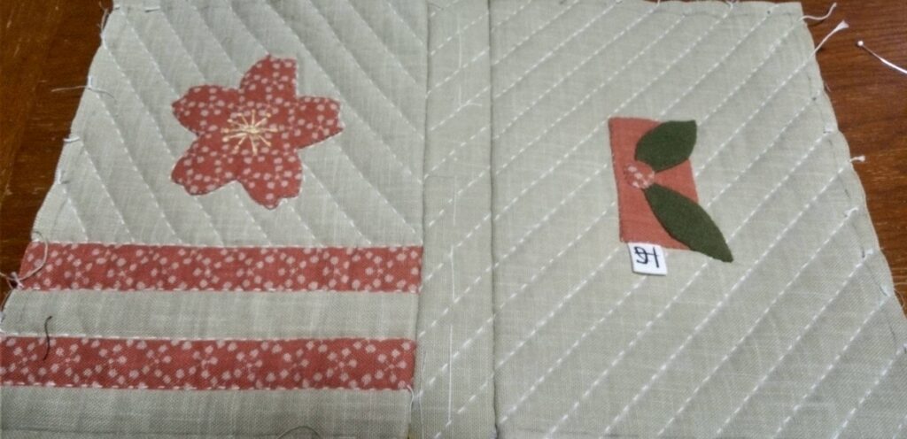 側面の布に表裏のパーツを縫い合わる