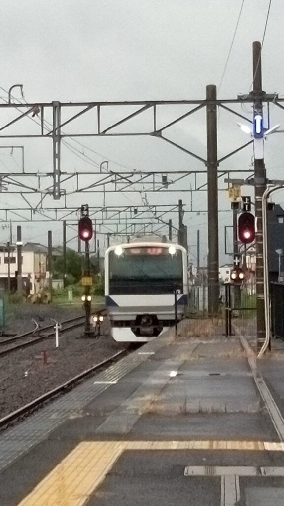 やっと遅れて電車が来た