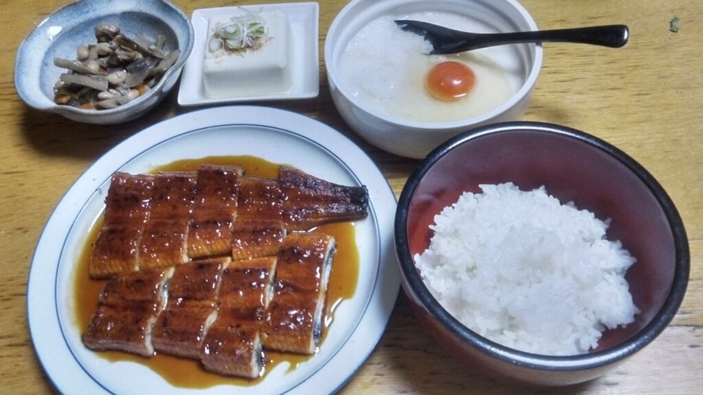 昨夜ご飯のうなぎ山かけ