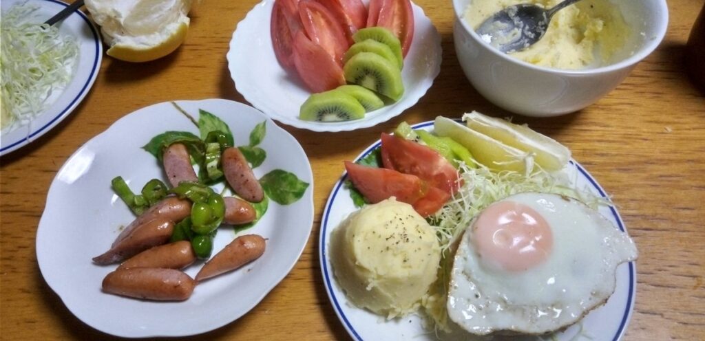孫がご飯を食べに来た