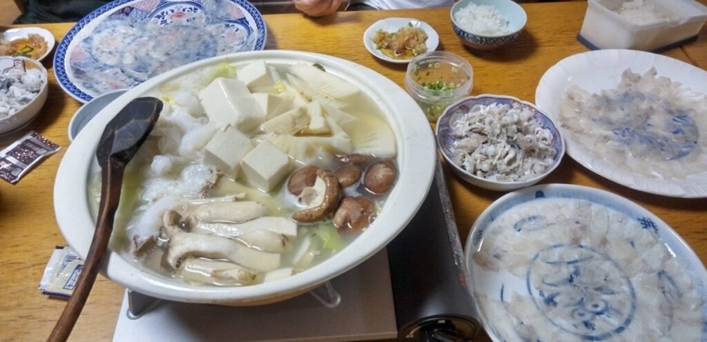 昨夜はふぐ刺し