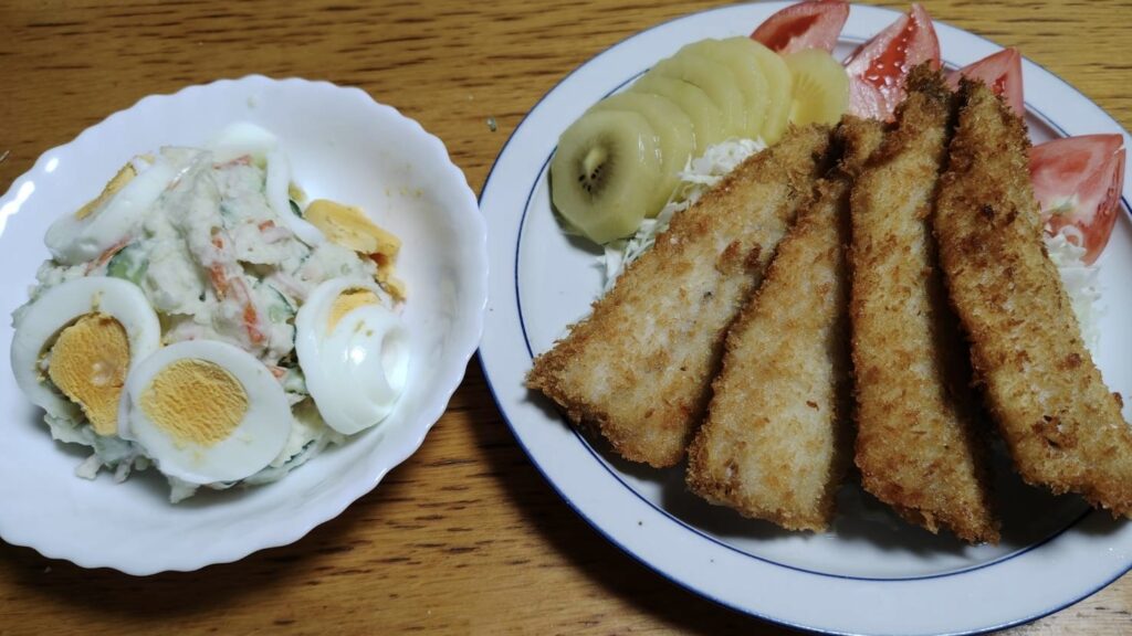 昨夜ご飯はアジフライ