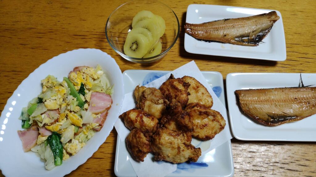 昨夜ご飯は唐揚げ
