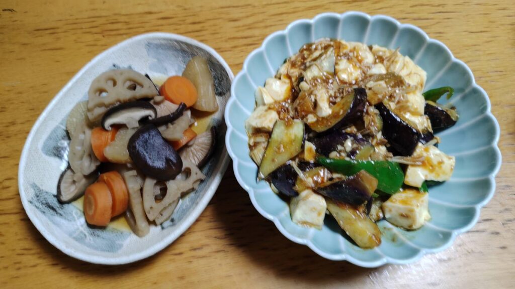 麻婆ナスと筑前煮